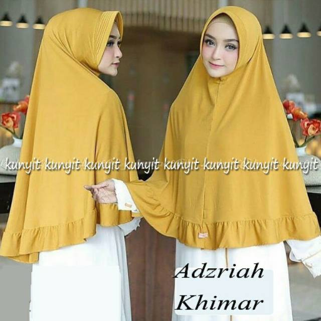 Hijab Instan Adzriah Variasi Rempel Bahan Jersey - Jilbab Syari Sopan - Khimar Jumbo Rempel - Kerudu