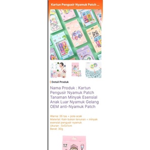 stiker anti nyamuk anak minyak esensial bahan alami