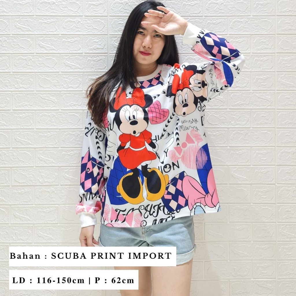 3473 kaos sweater minnie yuhu import