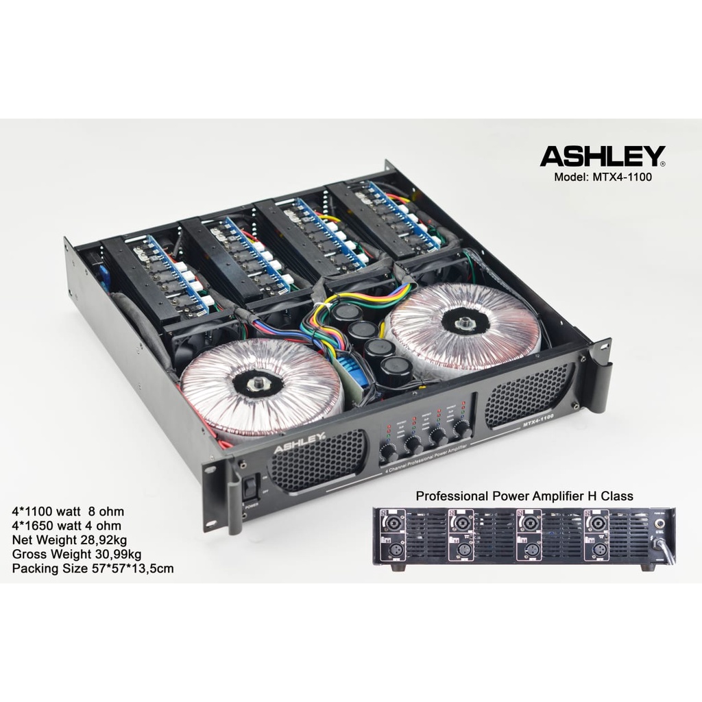 POWER ASHLEY 4 CHANNEL DOUBLE TRAVO MTX4-1100