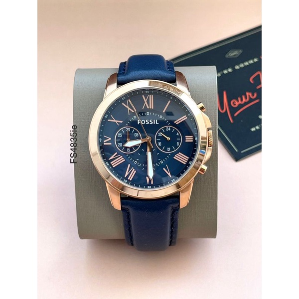 FS4835ie Grant Chronograph Navy Leather Watch