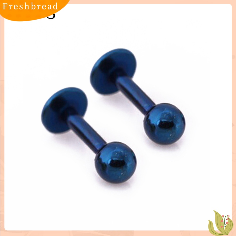 ? Fresh ? 2Pcs Anting Tusuk Bahan Titanium Stainless Steel Gaya Hipster untuk Hadiah Wanita