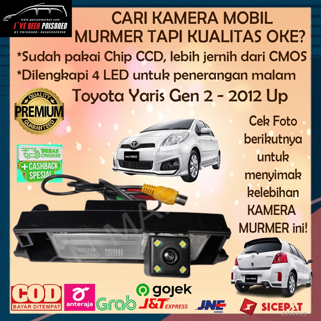 Budget Kamera Mundur Mobil Kamera Parkir Mobil Kamera Mobil Toyota Yaris 2012 Up Facelift Yaris Akse