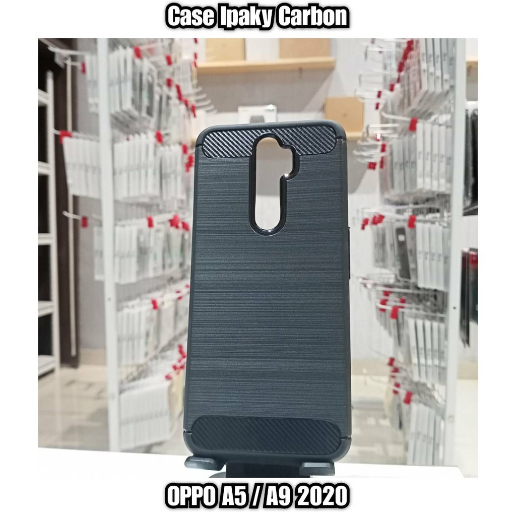 Oppo A5 2020 A9 2020 A11X  F11 PRO  A12 A7 A5S  Softcase iPAKY Carbon - Hitam