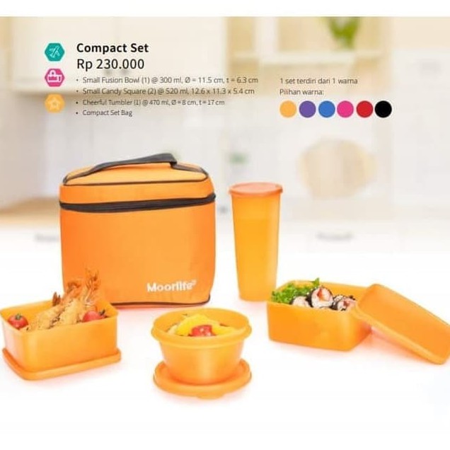 Moorlife Promo Bekal Makan Compact Set (lunchbox set ANTI TUMPAH)/Gift/ hampers