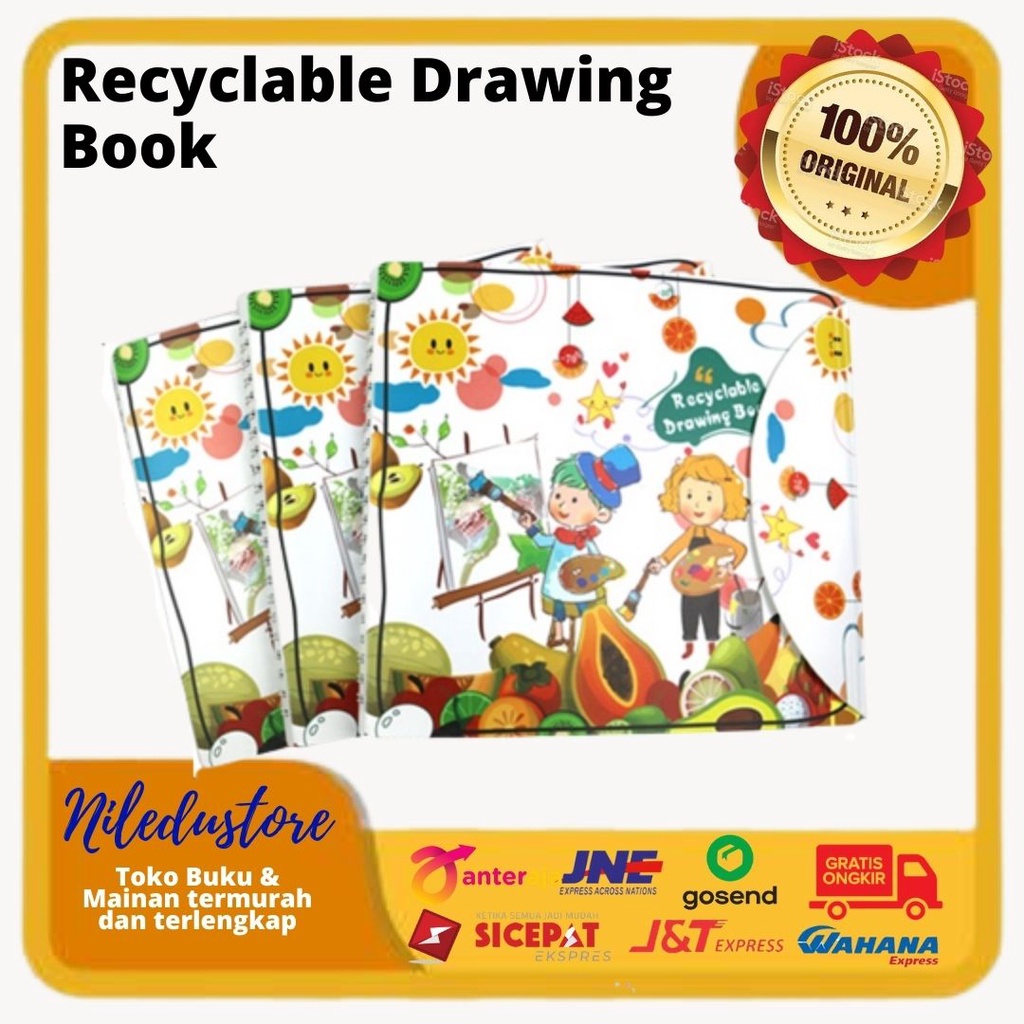 

Recyclable Drawing Book Buku Gambar Bisa Di Hapus Reusable Magic Drawing Book Mainan Anak/Creative book recycle book reusable book buku papan hitam