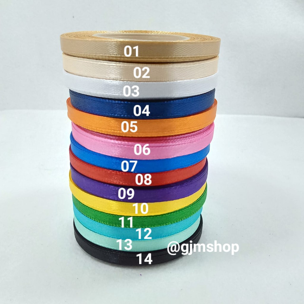 

Pita Satin Size 1/4 inch / 0.6 cm Panjang 25 yard