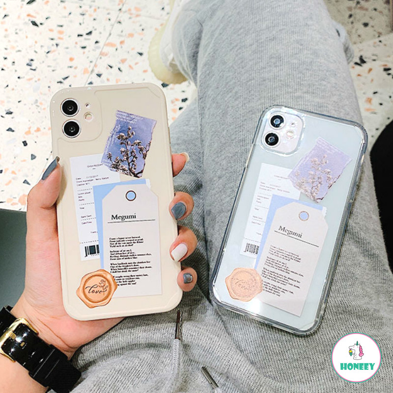 Soft Case Bahan Tpu Motif Label Bunga Sakura Untuk Iphone