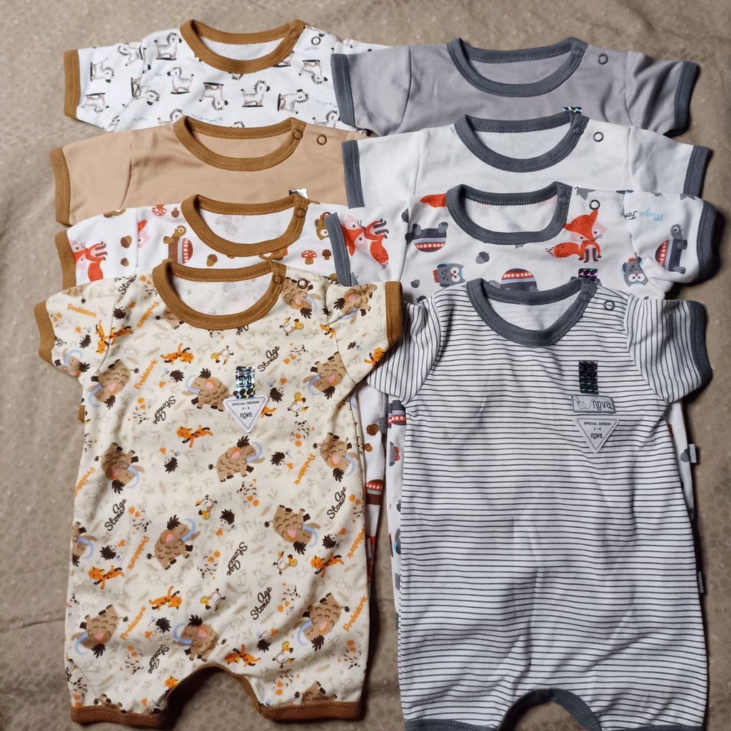 ROMPER BAYI NOVA 3-6 BULAN/JUMPER BAYI SEGIEMPAT/BAJU KODOK PENDEK