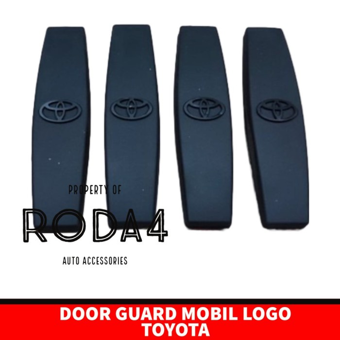 Door Guard Pelindung Pintu Mobil Logo Toyota Hitam Model Oval