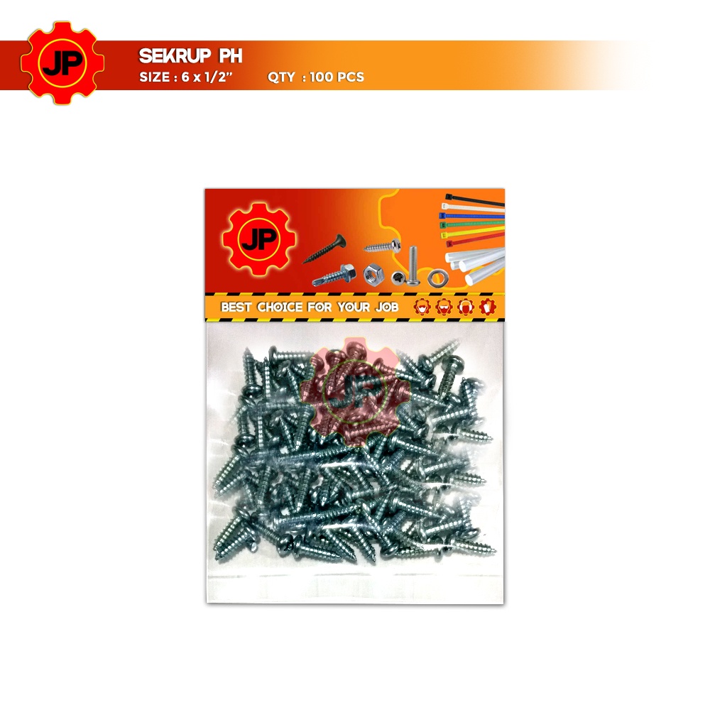 SEKRUP PH 6 x 1/2 - SKRUP PH 6x1/2 BAUT TAPPING ISI 100 PCS