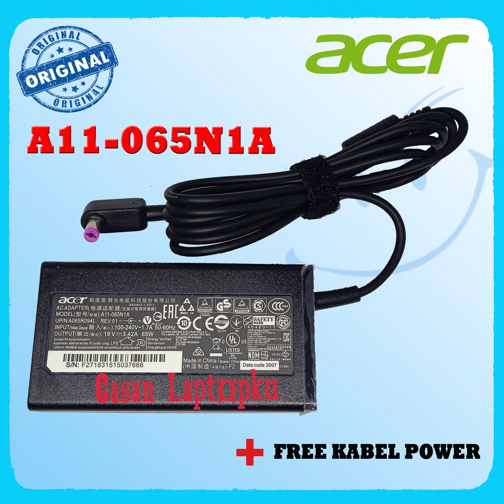 Charger Laptop Acer Original aspire E5 475G 475 3 A314 A315