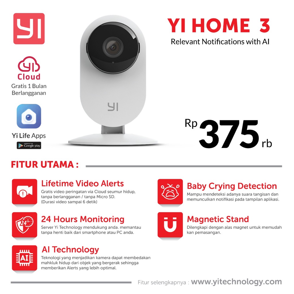 XIAOMI YIHOME 3 SPY CAMERA CCTV IP CAMERA YI HOME3 1080p