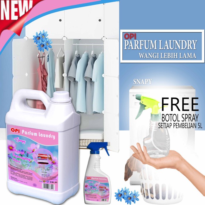 Parfum Laundry 5 Liter Metanol Base snapy dll bonus botol spray New Formula