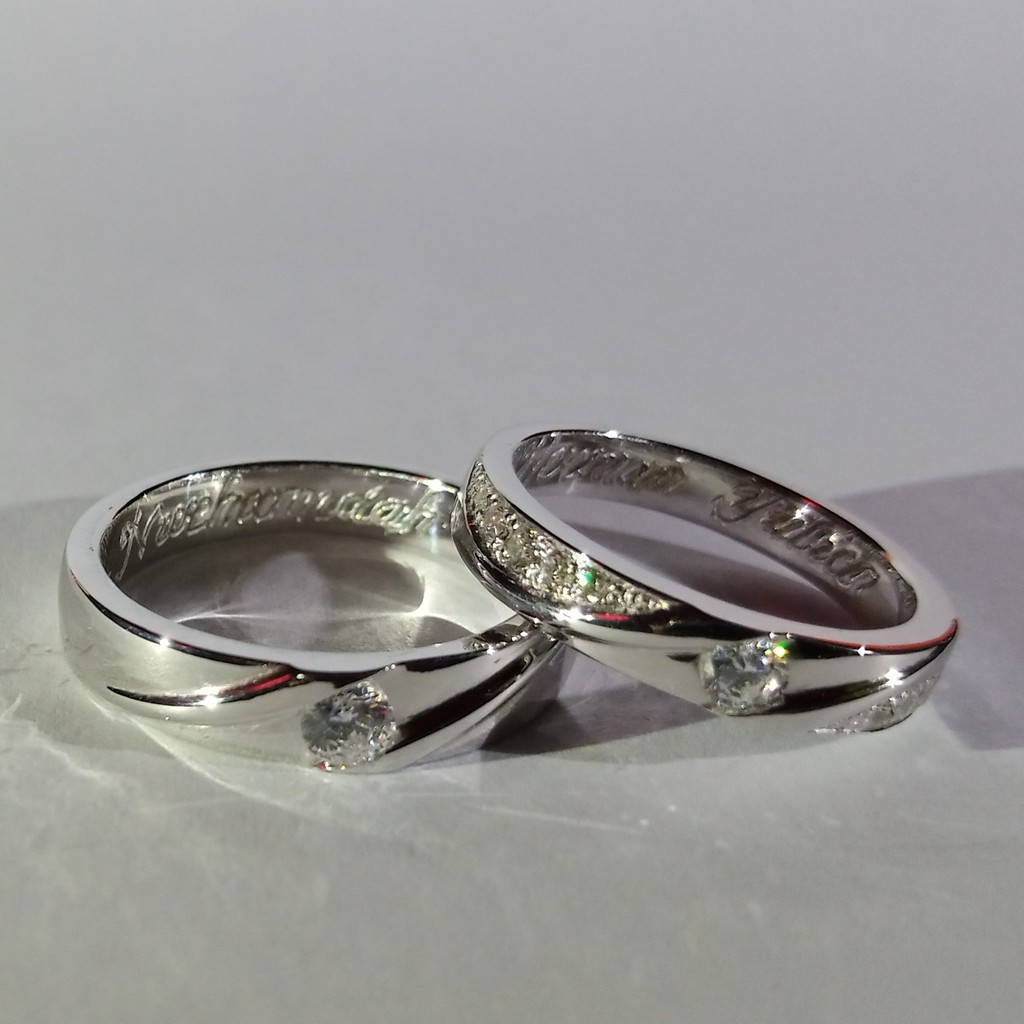 Garansi Silver Asli Gratis Tulis Ukir Nama Bisa Pesan Model Cincin Tunangan Perak Couple Kawin Id195
