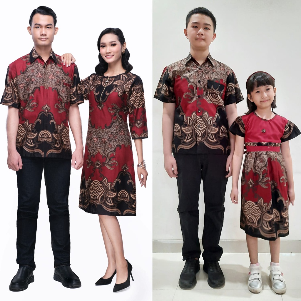 COUPLE DRESS KEMEJA BAJU ANAK MOTIF BATIK SARIMBIT VIVO