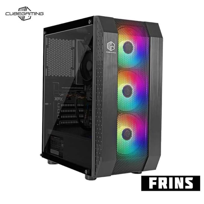 Cube Gaming Frins - Tempered Glass, ATX, 3x Rainbow RGB Fan