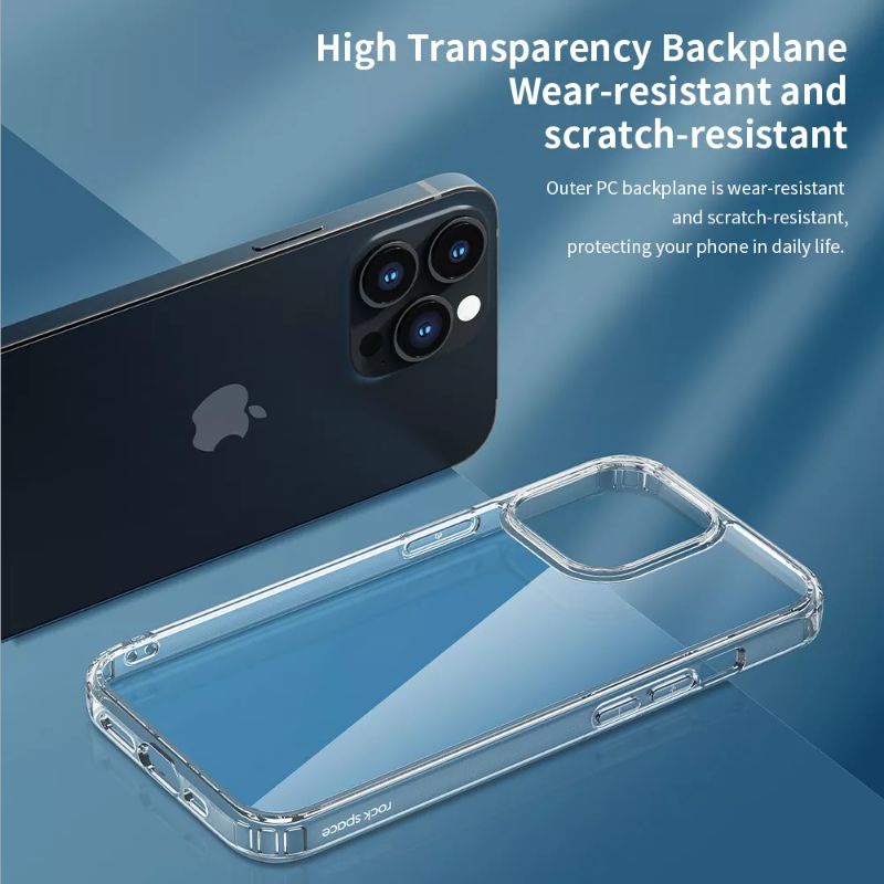 ROCK iPhone 13 14 / Pro / Max / Plus Pure Series Clear Case Hybrid Transparent
