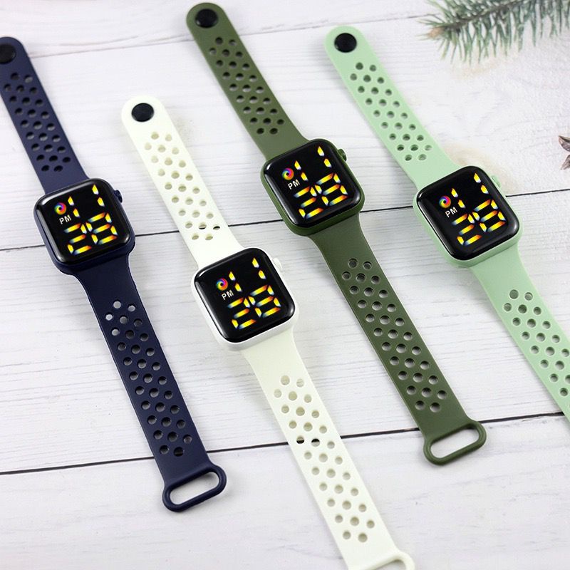 LDS J032 Jam Tangan Elektronik Fashion Rubber LED Digital Warna Rainbow Anti Air Termurah Import