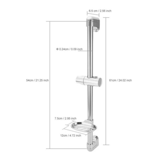 Tiang Shower / Kepala Shower / 1 SET Lengkap Mandi Aluminium