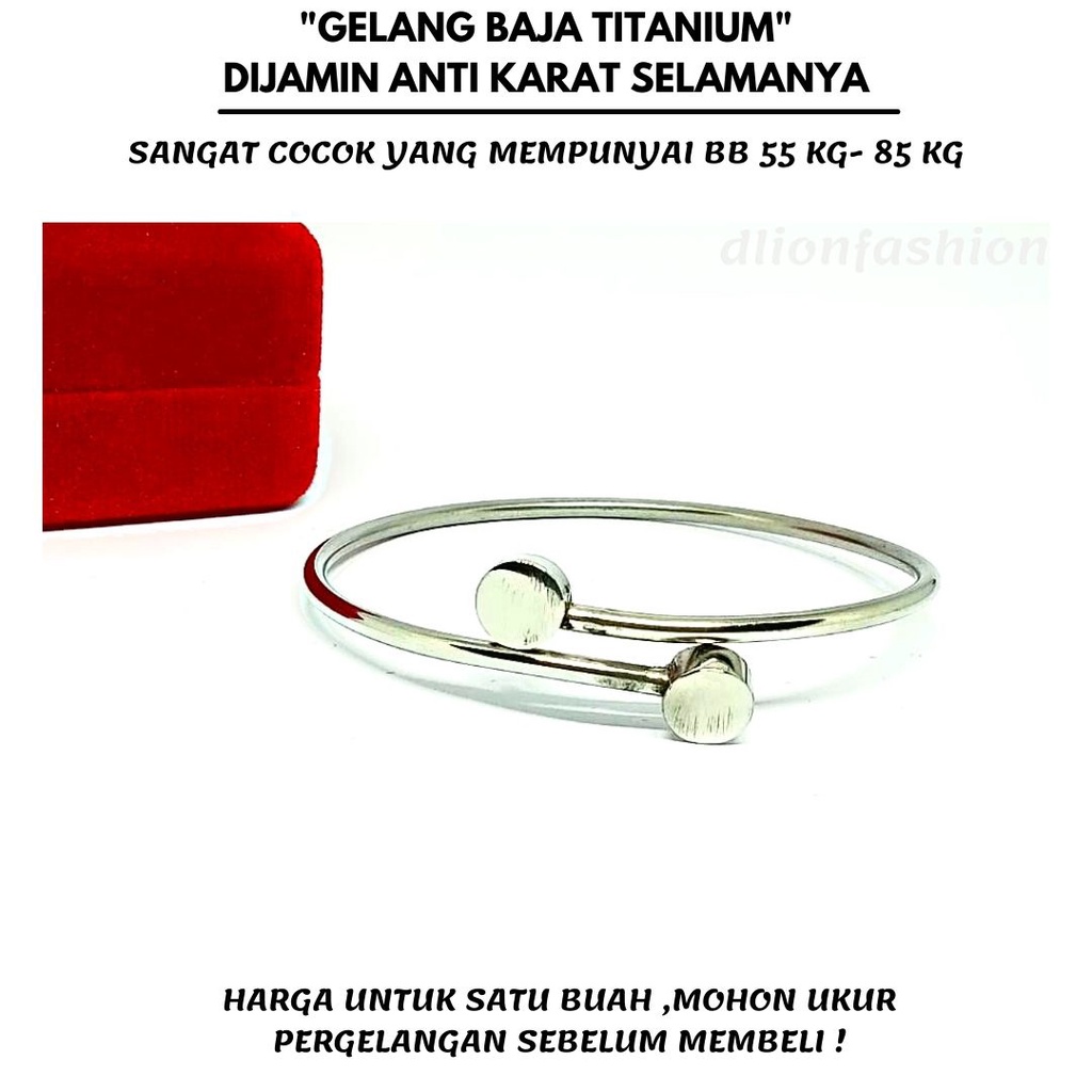 GELANG CUFF DEWASA BAJA PUTIH MODEL PENTUL GEPENG SILANG,BISA UNTUK PRIA DAN WANITA,UKURAN FLEKSIBEL