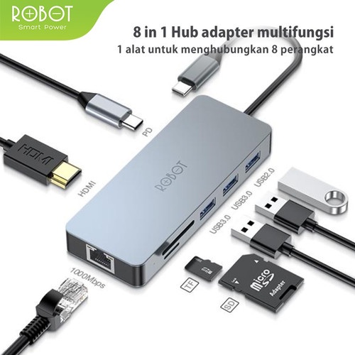 Robot HT390 Multiport 9in1 USB-C / Robot HT380 8in1 USB Hub Adapter RJ45