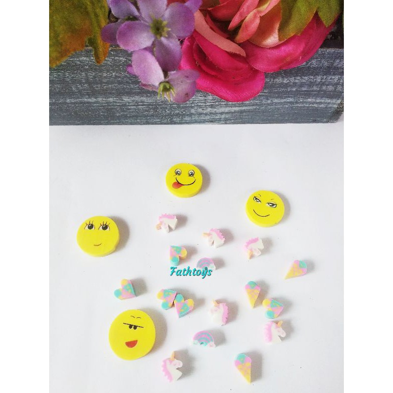 

P20 Pcs enghapus Karakter / Emoji