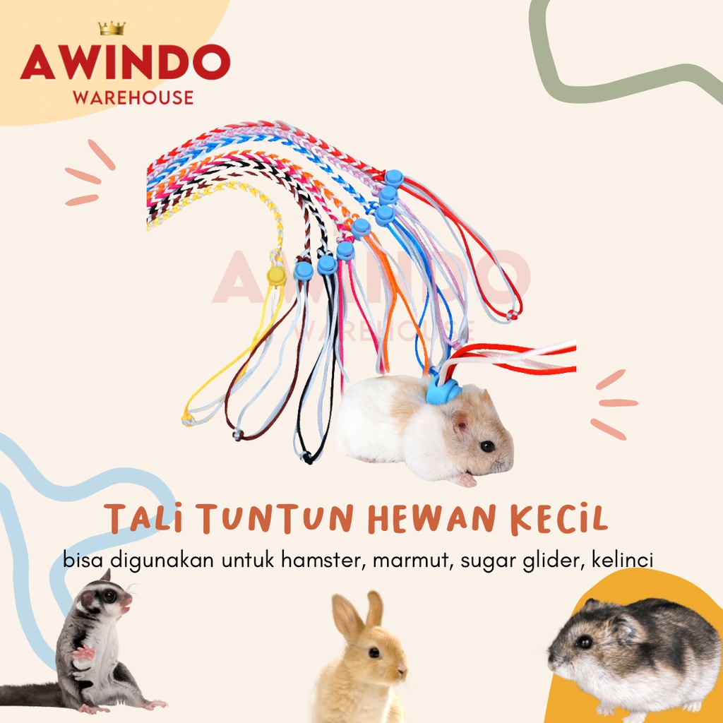 TALI TUNTUN HAMSTER - Tali Tuntun Jalan Harness Hamster Marmut Sugar Glider Kelinci