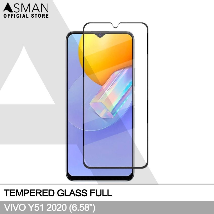 Tempered Glass Full VIVO Y51 2020 (6.58&quot;) | Anti Gores Kaca - Hitam