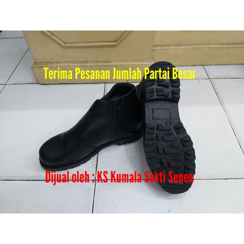 Sepatu PDH Safety Sleting Kulit Dop Polos |Rompi Proyek Safety Vest|Helm Proyek|Sepatu PDH PDL Satpam Security|Kacamata Safety