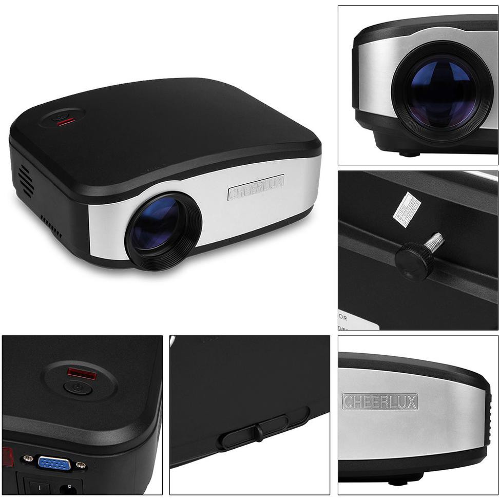 LJP Led Projector Cheerlux C6 1200 Lumens Antena TV Tuner Build In | Mini Portable Proyektor C6 |