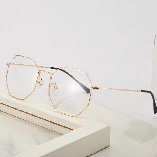 Rowling(ka-11)Impor murah Frame Kacamata Wanita dan Pria Gaya Retro Round Eyeglasses Metal Frame Kacamata Fashion