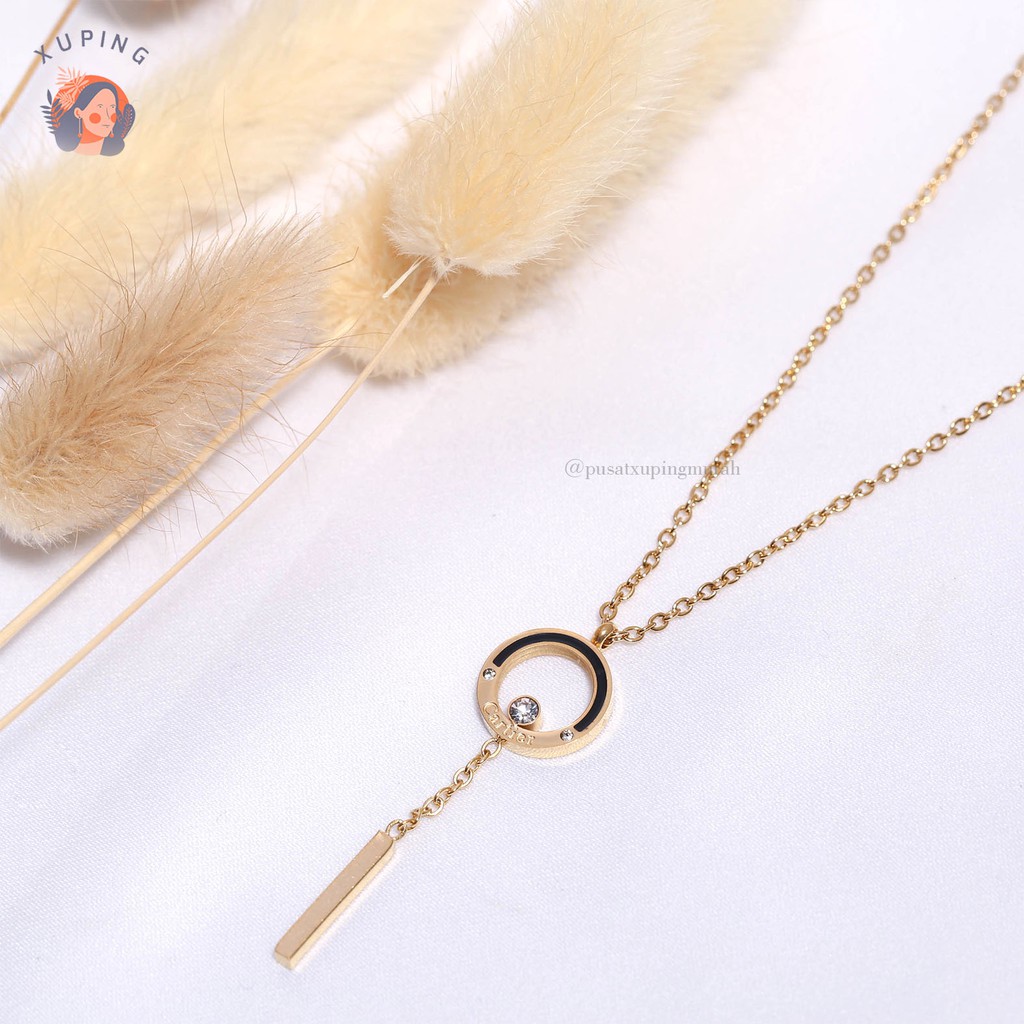 Kalung Titanium Dewasa LV , CARTIER Aksesoris Fashion Perhiasan Imitasi