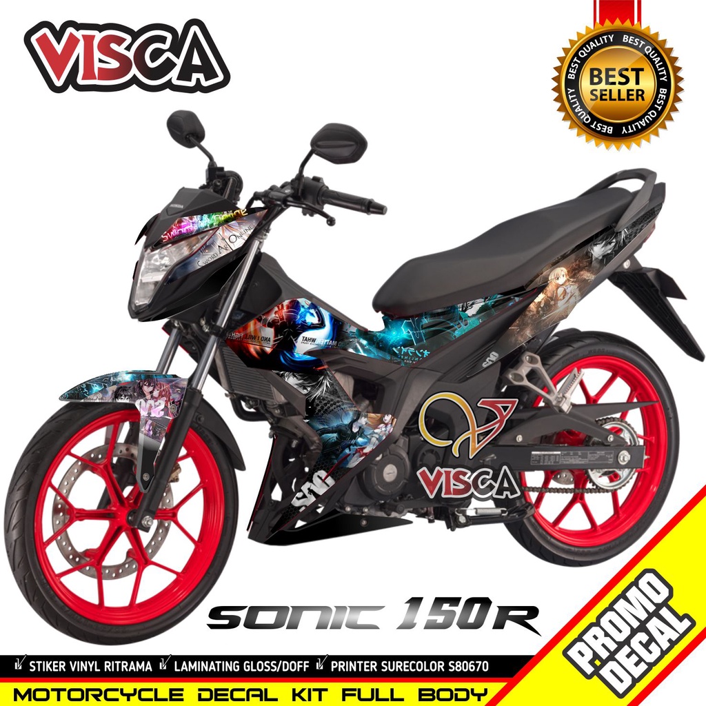 Decal Sonic 150r Full Body Stiker Sonic 150r Full Body Striping Honda Sonic 150r Road Race Striping 