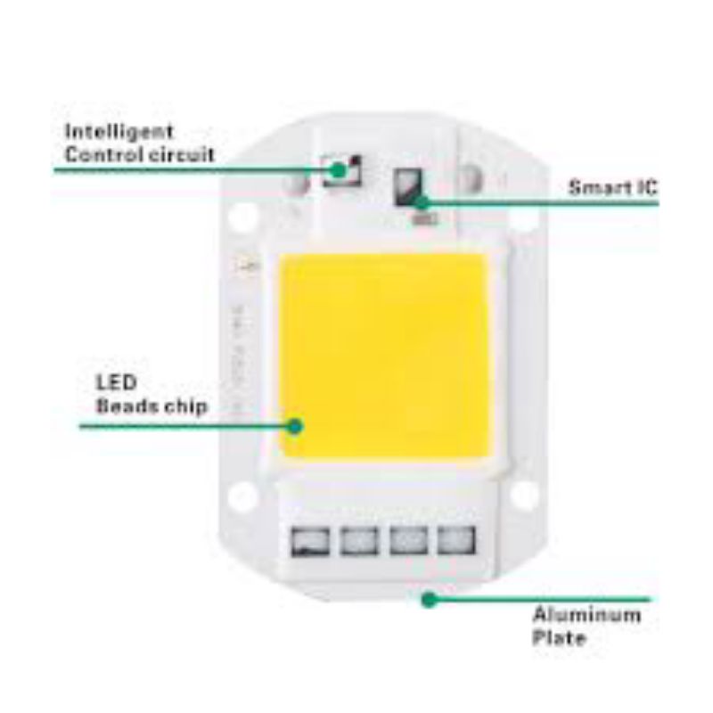 Hpl LED chip 50 watt 220 volt AC / part lampu sorot LED 50 watt 220 volt