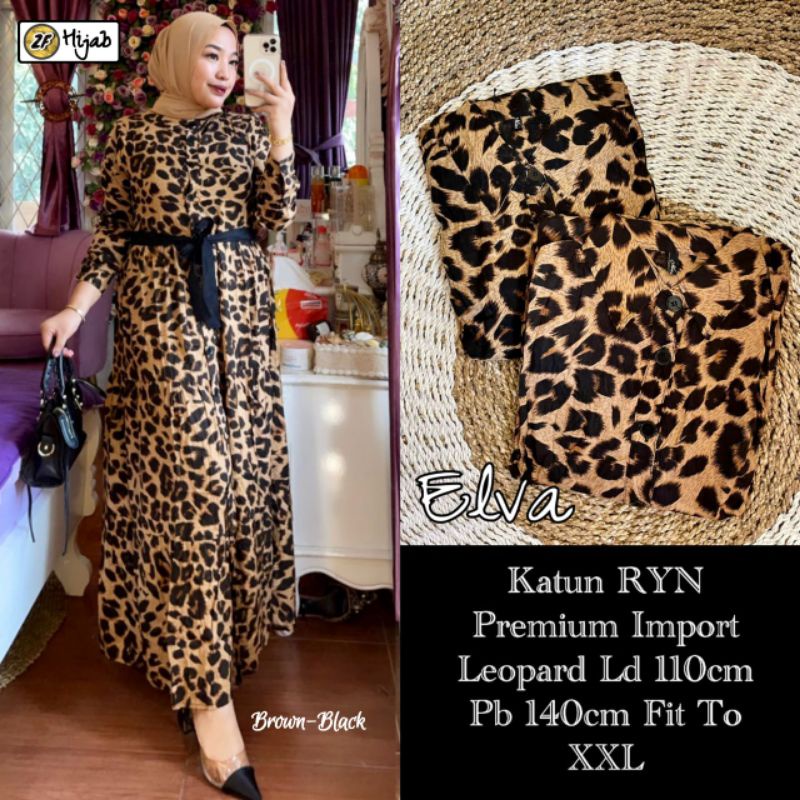 Gamis Elva katun rayon premium import wanita dewasa terbaru