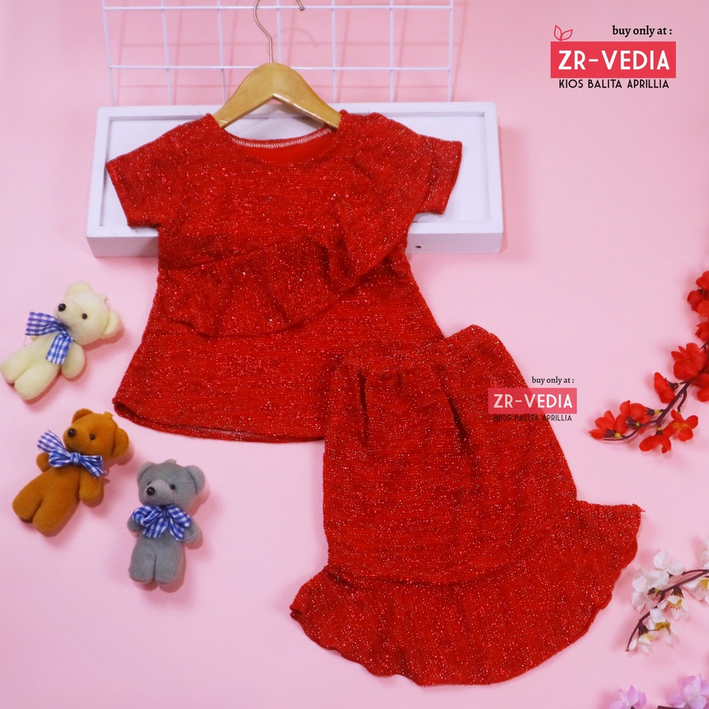 Setelan Lolly Anak uk 3-4 Tahun / Set Atasan Bawahan Rok Kulot Perempuan Baju Import Cewek