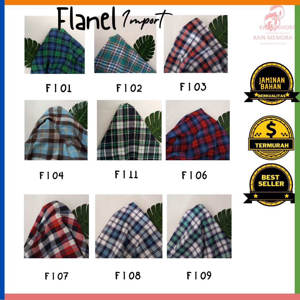 Kain Memora Kain Flanel Import Motif Kotak Lebar 150 cm