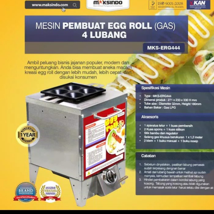 bisa COD mesin sosis telur sostel gas 4 lubang maksindo MKS-ERG444 termurah