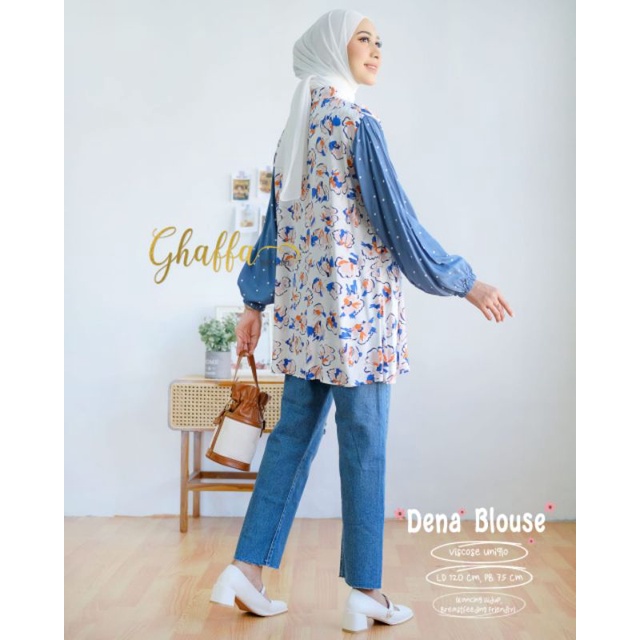 DENA BLOUSE BY GHAFFA THE LABEL / BLOUSE WANITA MUSLIMAH / Atasan motif bunga-bunga