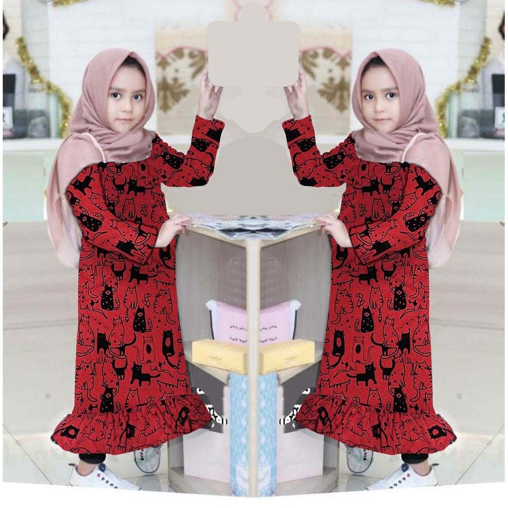 FASHION ANAK MIAW KIDS TUNIK MOTIF KUCING