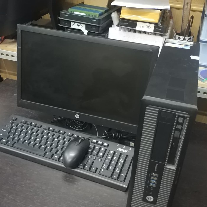 paket komputer full set/ HP SFF core i3 4160T+4gb+500gb+ lcd 19&quot;wide