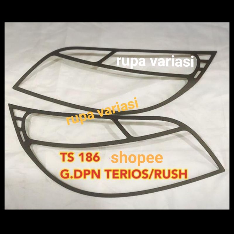 garnis cover lampu depan + belakang toyota RUSH / TERIOS 2007 2008 2009 2010 2011 CHROME CROME &amp; hitam doff