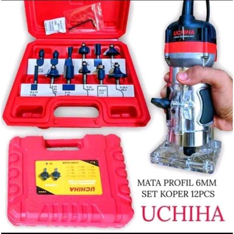 Mesin Profil Router Trimmer Kayu ukir 6mm uchiha trimer dapat mata profil 1 set