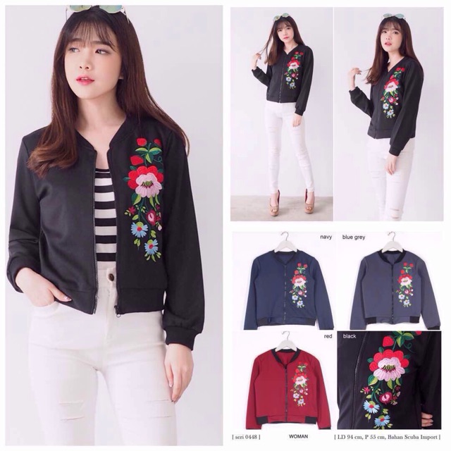 Embroidery Bomber Jacket