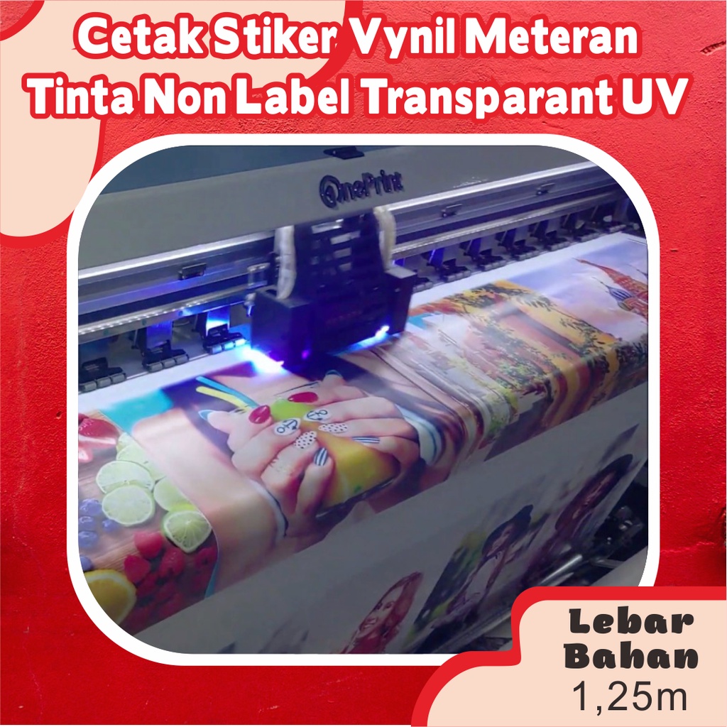 

Stiker Vynil Transparan Tinta UV Tahan Gores dan Anti Air Lebar 1,2m