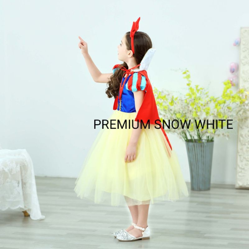 PREMIUM SNOWWHITE DRESS / kostum gaun princess snow white murah import bagus