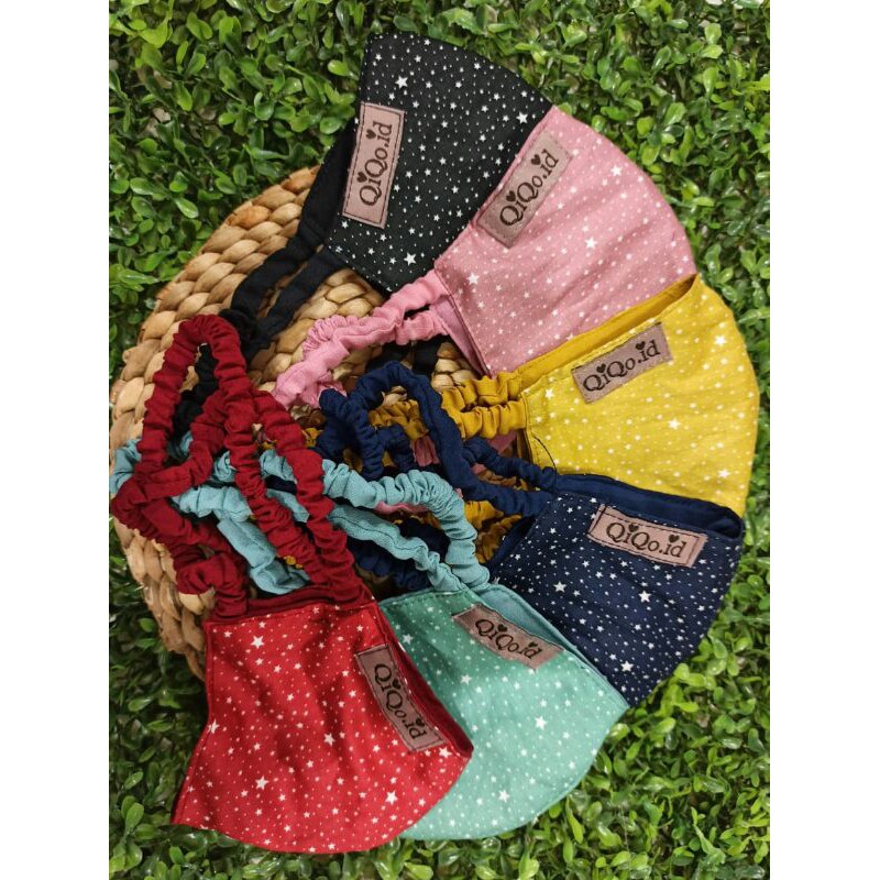 FILLYS Masker Ori QIQO.ID Motif Bintang - Masker Kain Hijab Headloop