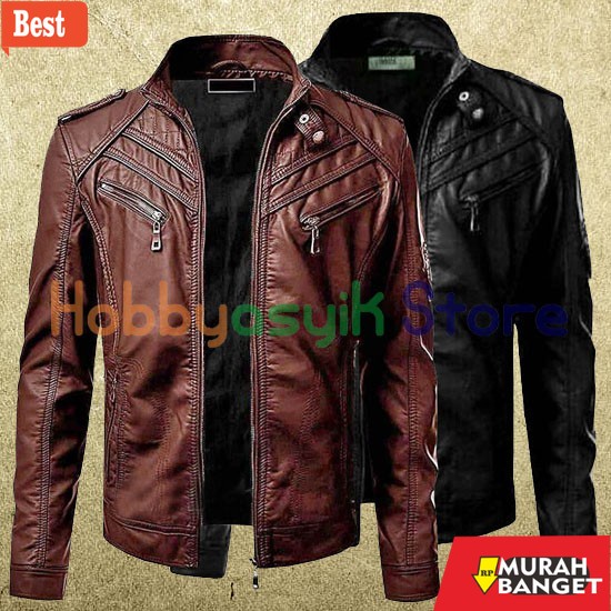 Jaket kulit terbaik- Jaket Kulit Domba Asli Pria Elegant Best Seller