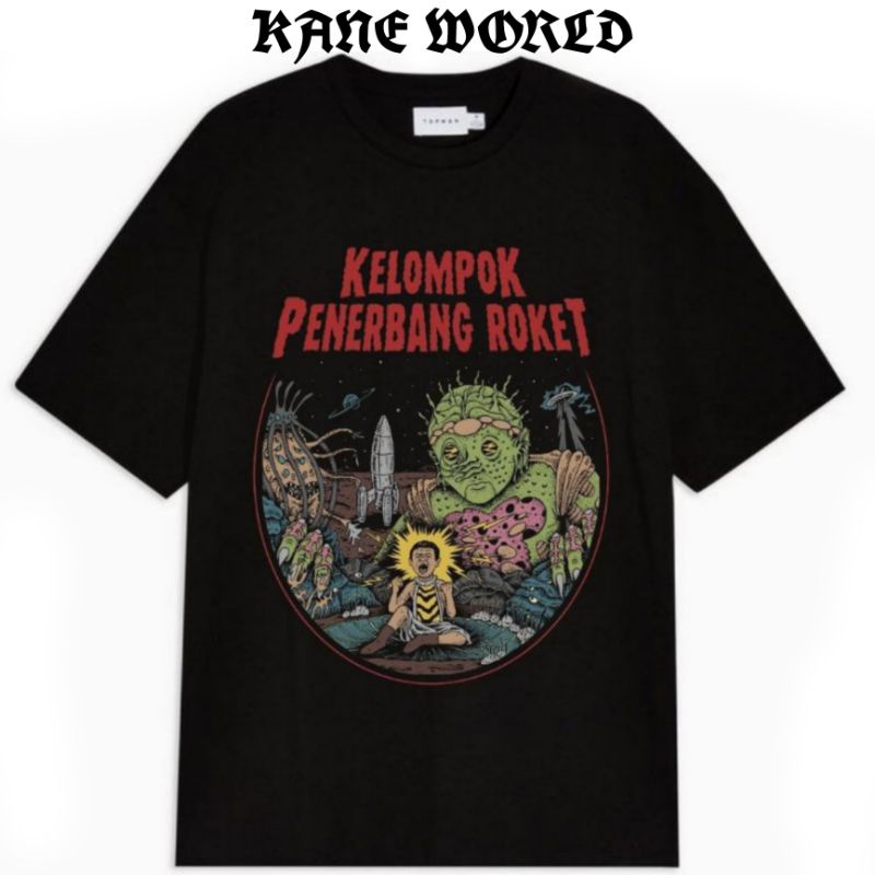 Kaos KELOMPOK PENERBANG ROKET - BAJU BAND KPR METAL - TSHIRT MUSIK - METAL MUSIK ROCK - HITAM PRIA W